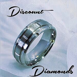 Tungsten Polished Silver Ring